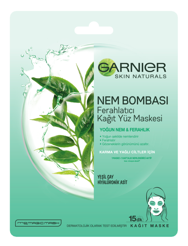 Garnier skin naturals nem bombası ferahlatıcı yüz maskesi